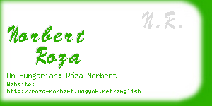 norbert roza business card
